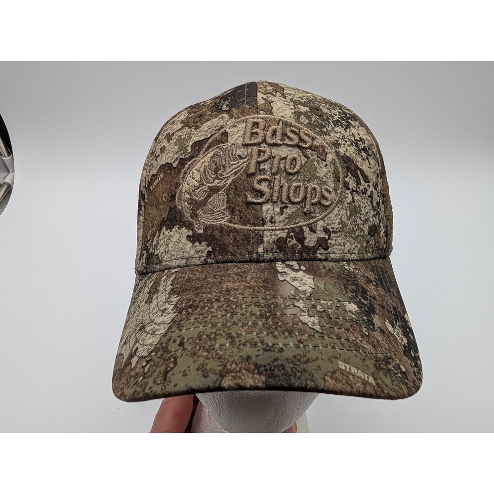 Bass Pro Shops TrueTimber Strata Camo Snapback Hat American Flag Gone Hunting